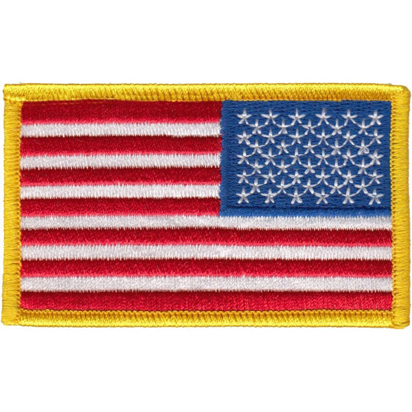 US Flag - Reverse - 3 3/8" x 2" W/ Velcro Hook Backing