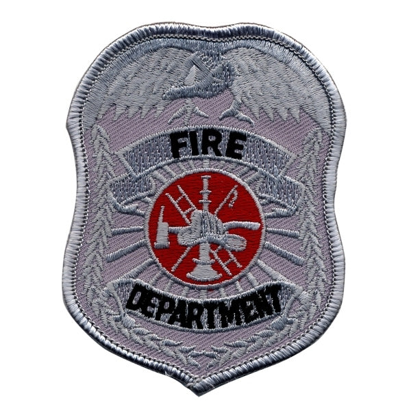Generic Fire Department Silver Embroidered Uniform Badge Patch