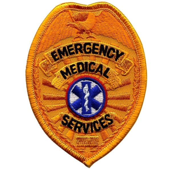 EMERGENCY MEDICAL SERVICES - Gold Embroidered Uniform Badge Patch