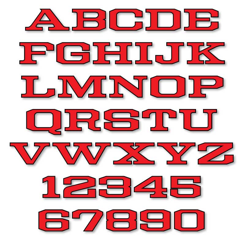 Reflective Letters & Numbers - Outlined Burbank Font
