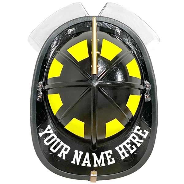 Reflective Curved Helmet Name - College Font
