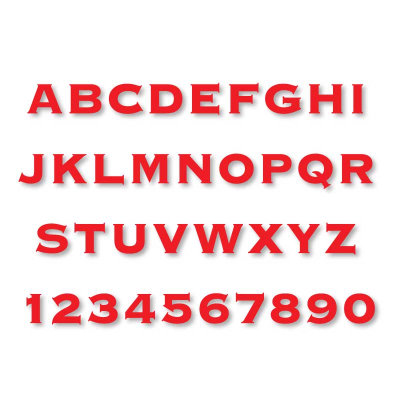 Reflective Letters & Numbers - Solid Copperplate Font