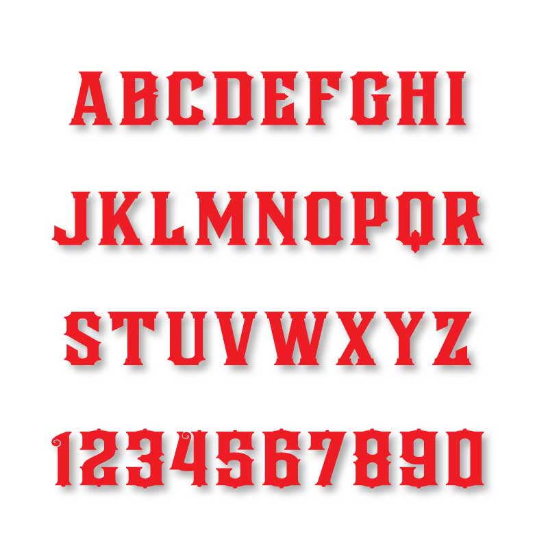 Reflective Letters & Numbers - Solid Firehouse Font