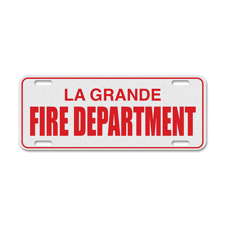 Custom Reflective Fire & EMS License Plate Topper - Two Lines
