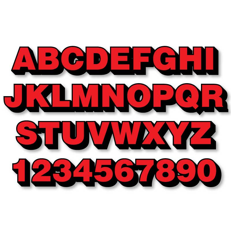 Reflective Letters & Numbers - 2 color 3D Helvetica Font