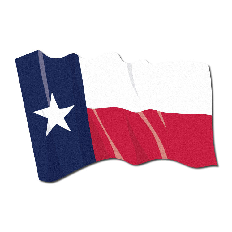 Reflective Waving Texas State Flag Decal