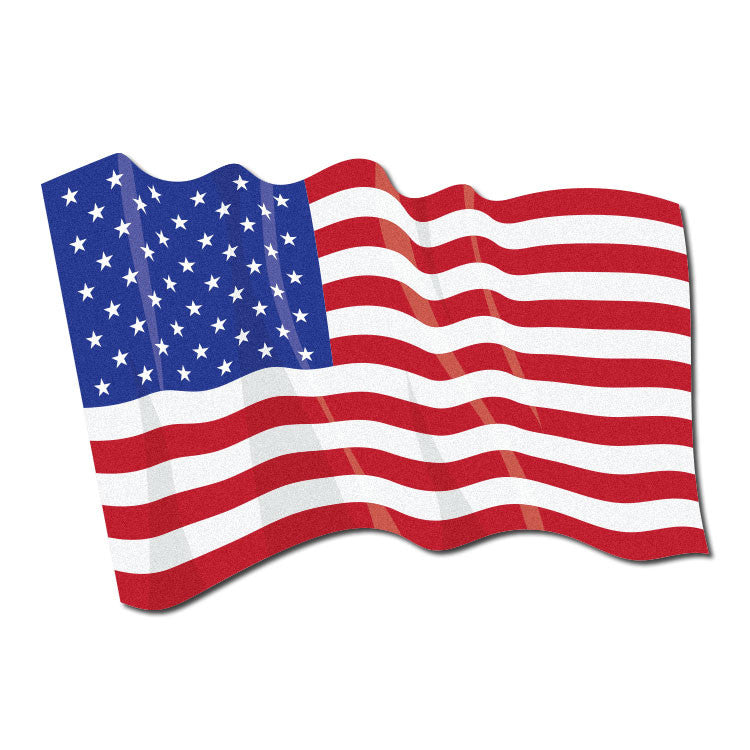 Reflective Waving American Flag Decal
