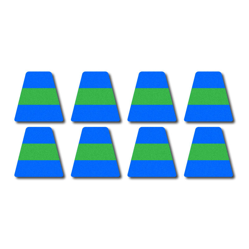 Tetrahedron Set - Blue w/ Green Stripe