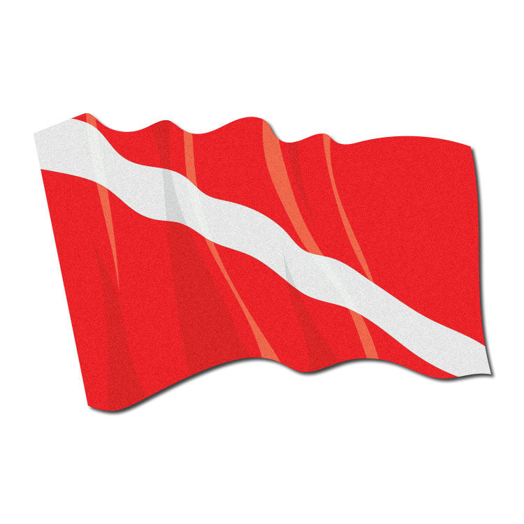 Reflective Waving SCUBA Dive Flag Decal