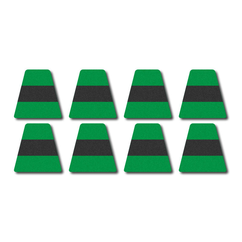 Tetrahedron Set - Green w/ Black Stripe