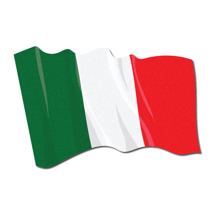 Reflective Waving Italian Flag Decal