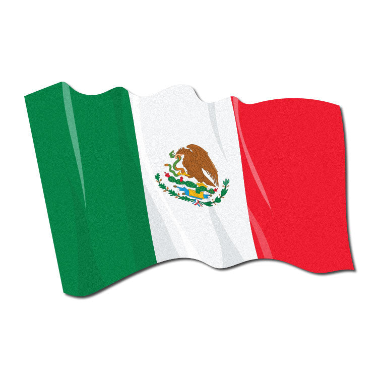 Reflective Waving Mexican Flag Decal