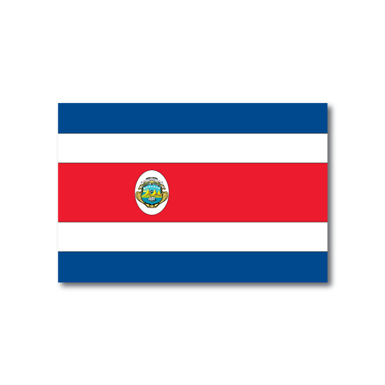 Reflective Costa Rica Flag Decal