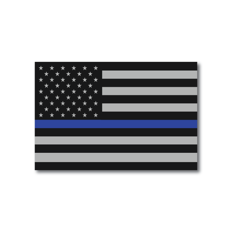 Reflective Subdued Thin Blue Line American Flag Decal