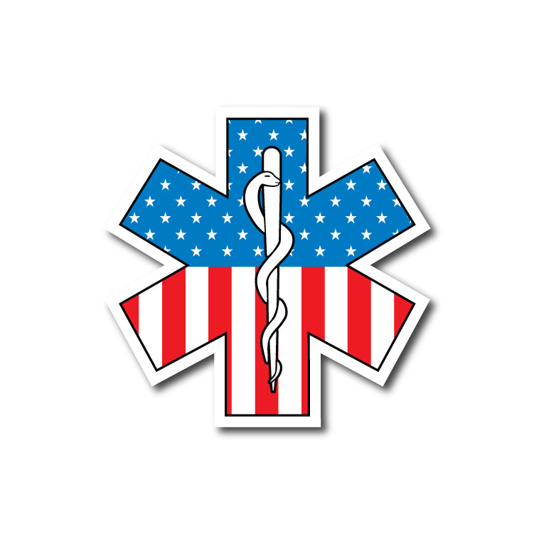 USA Pattern EMS Star of Life - 2" to 29"