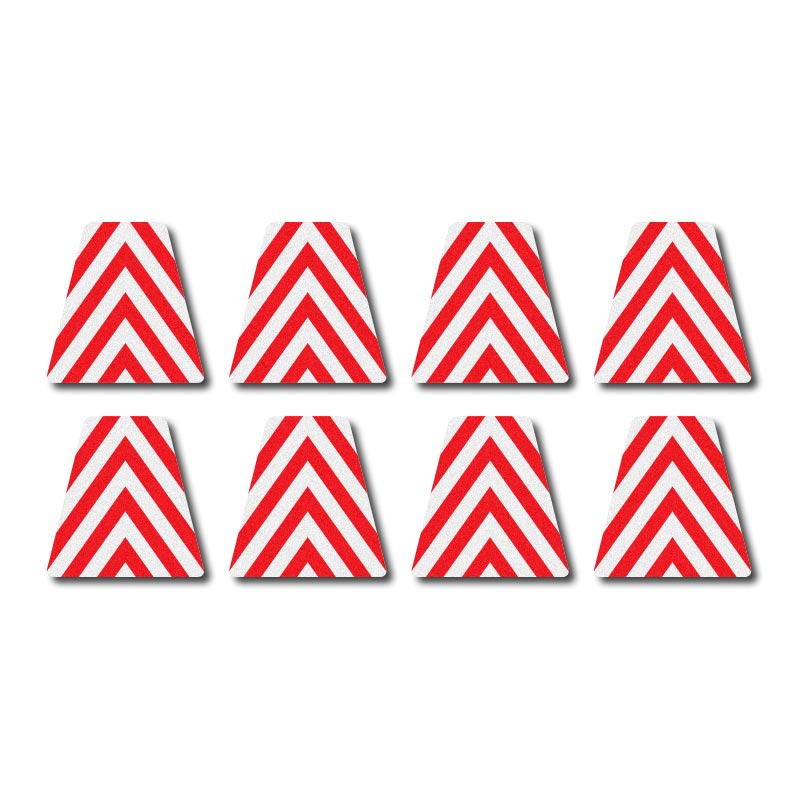 Tetrahedron Set - Red/White Chevrons