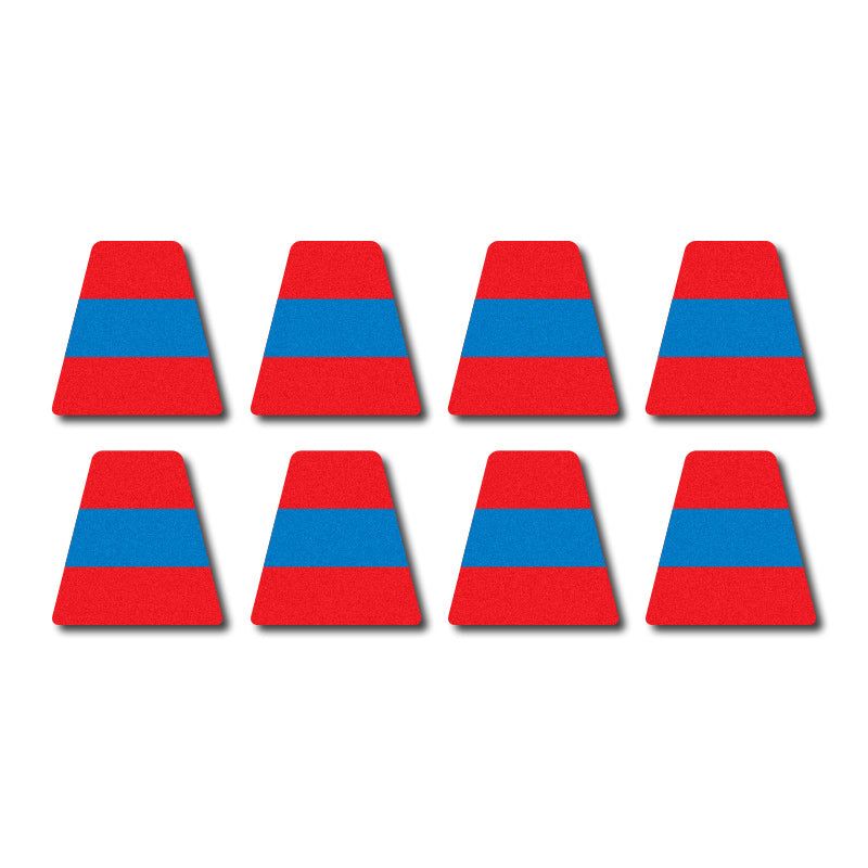 Tetrahedron Set - Red w/ Blue Stripe