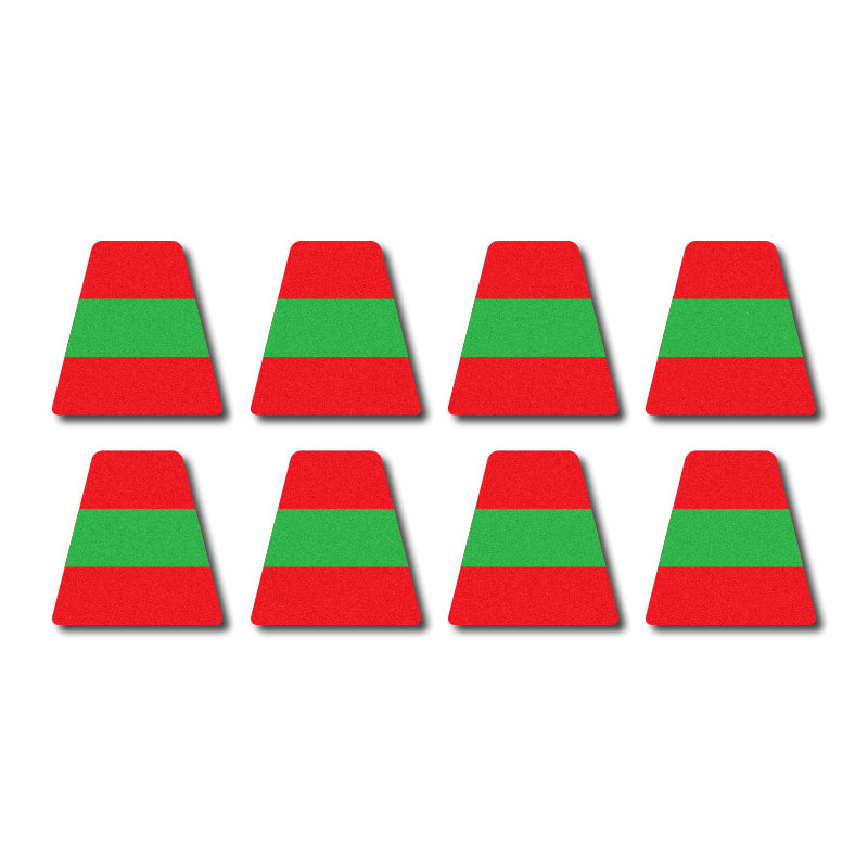 Tetrahedron Set - Red w/ Green Stripe