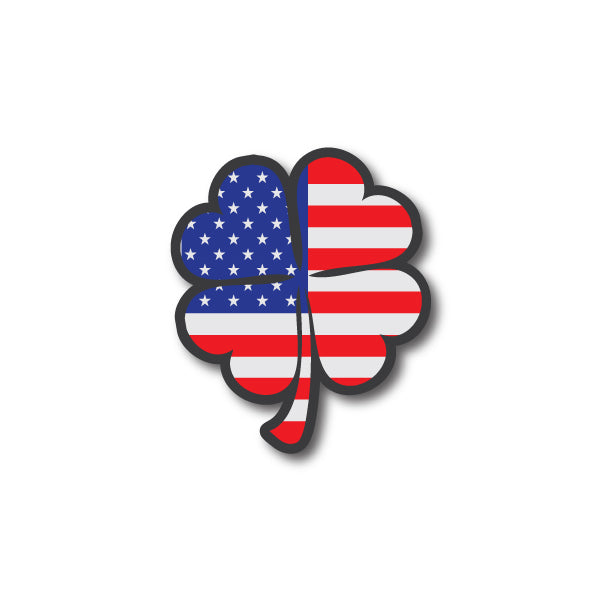 Reflective US Flag 4-Leaf Clover Shamrock