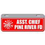 Custom Reflective Fire & EMS License Plate Topper - Left Icon Bottom Mount