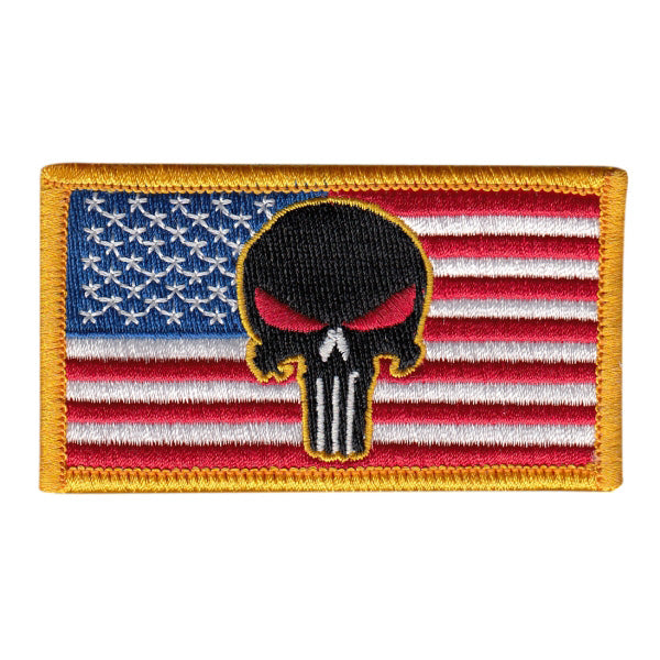Punisher Skull US Flag - Forward Facing - Velcro Hook (Discontinued)