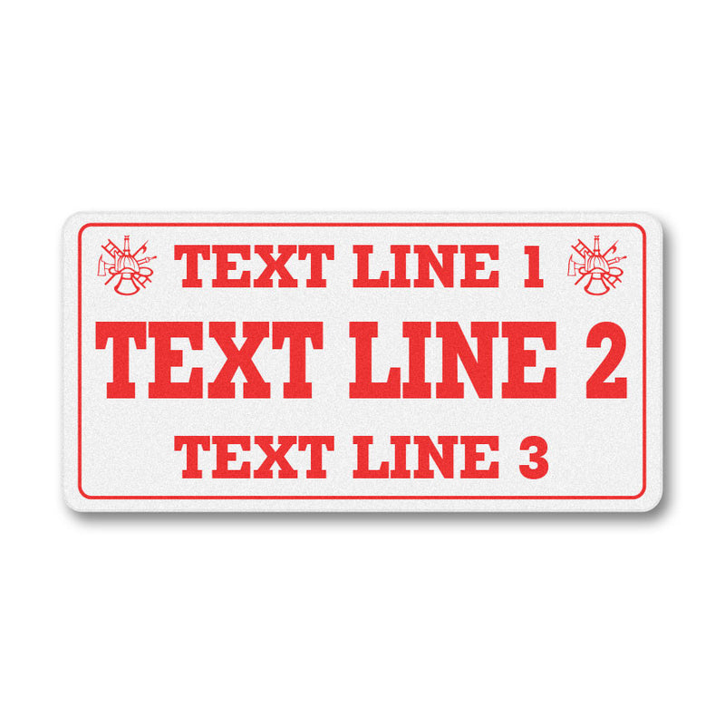 Reflective Fire & EMS License Plate - 3 Text Lines