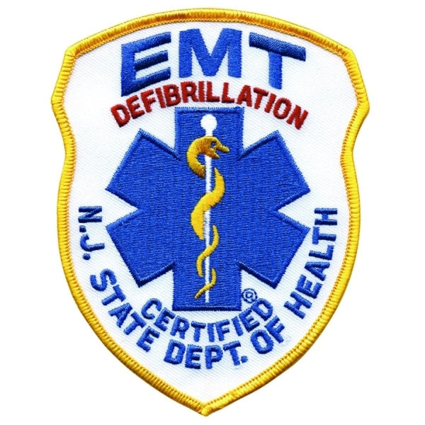 NJ EMT Defibrillation Embroidered Uniform Patch