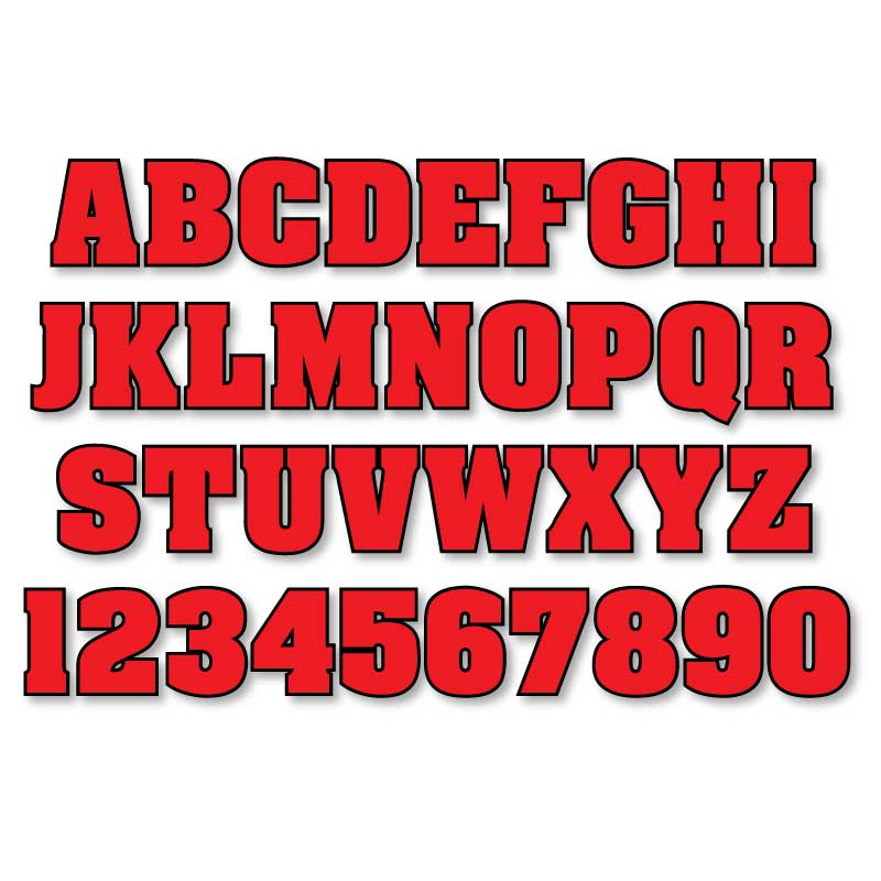 Reflective Letters & Numbers - Outlined Aachen Font