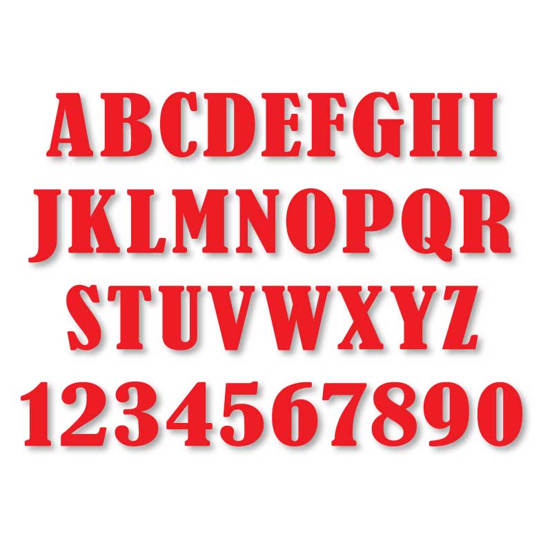 Reflective Letters & Numbers - Solid Bernard Font