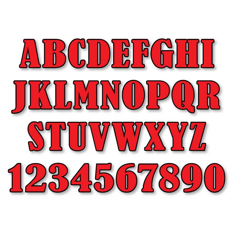 Reflective Letters & Numbers - Outlined Bernard Font