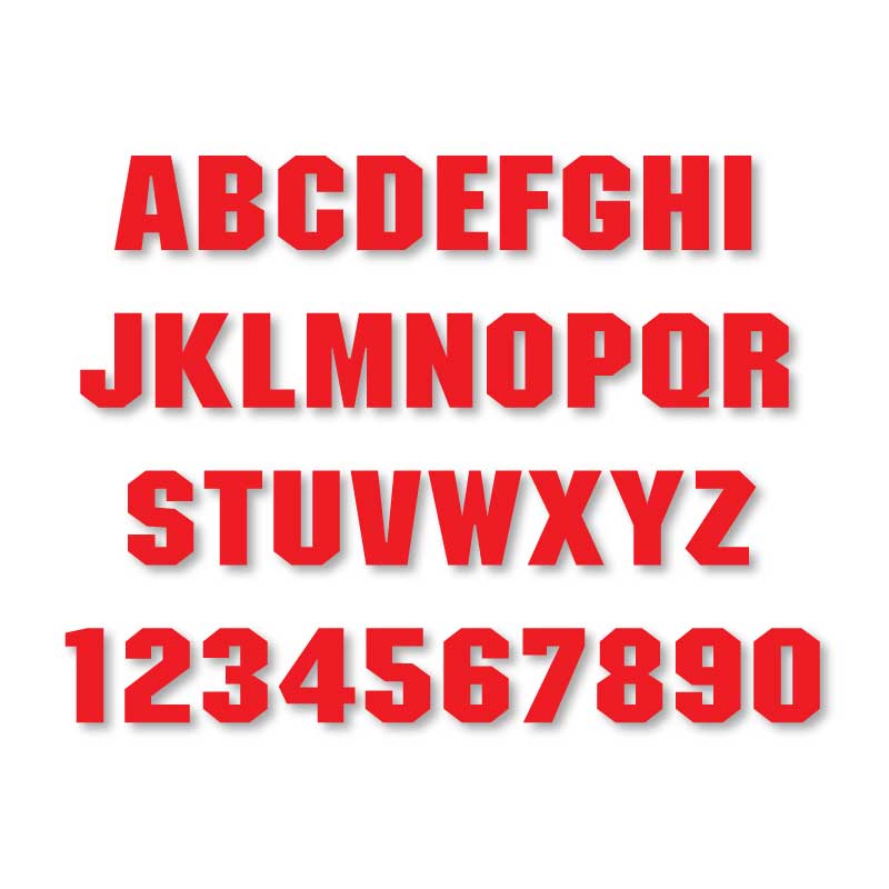 Reflective Letters & Numbers - Solid Block Font