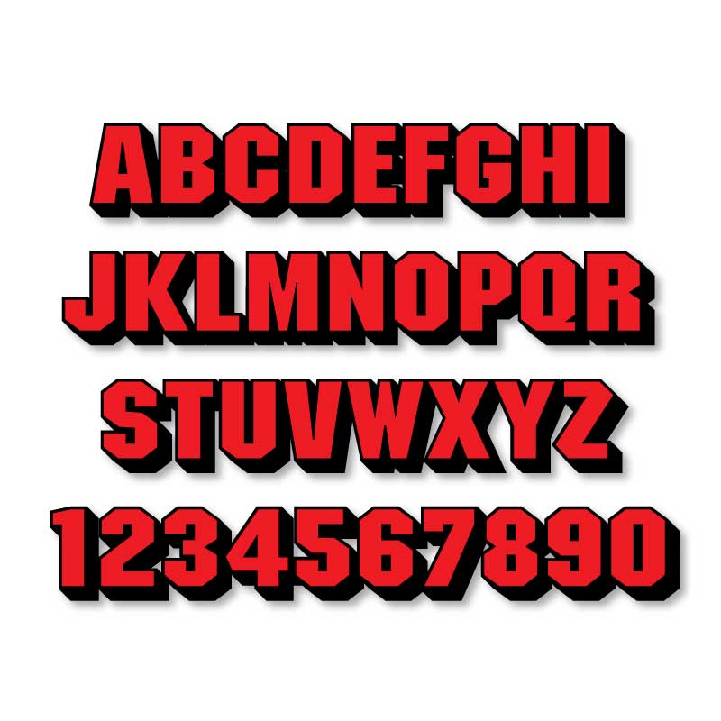 Reflective Letters & Numbers - 2 color 3D Block Font
