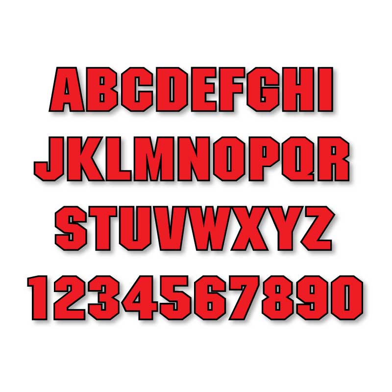 Reflective Letters & Numbers - Outlined Block Font