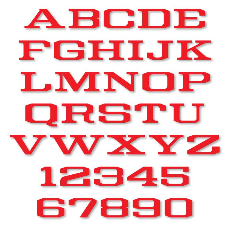 Reflective Letters & Numbers - Solid Burbank Font