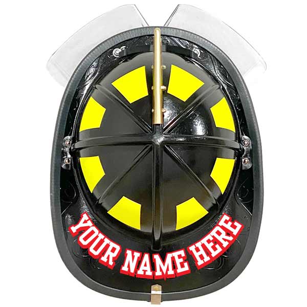 Reflective Curved Helmet Name - 3D Varsity Font