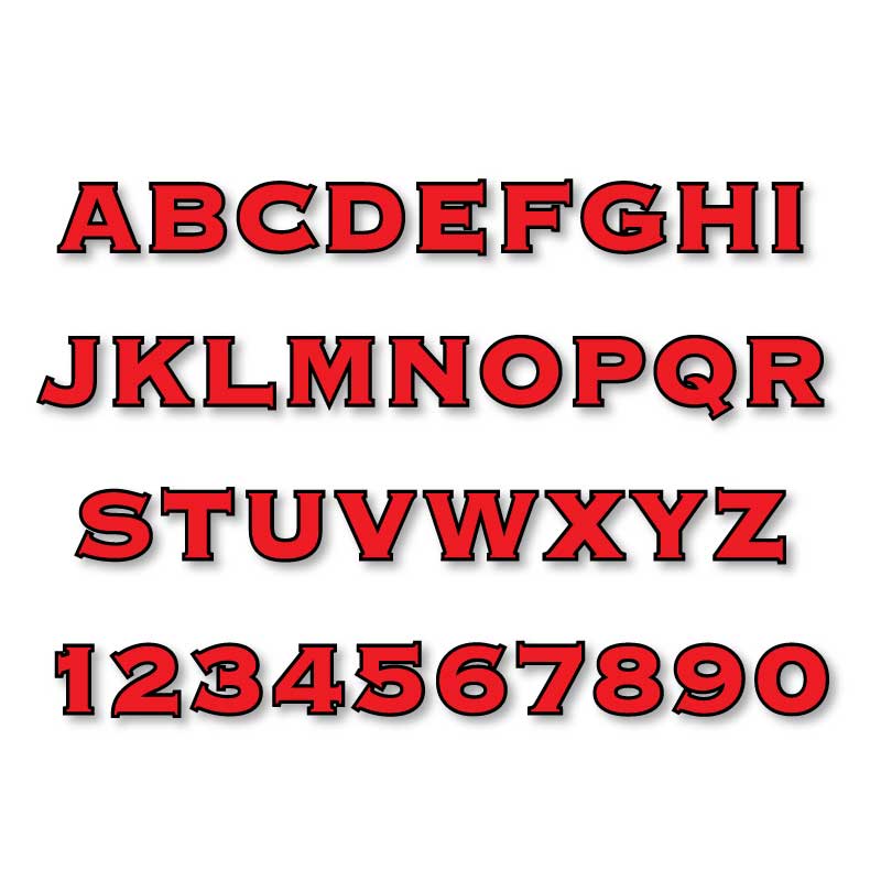 Reflective Letters & Numbers - Outlined Copperplate Font