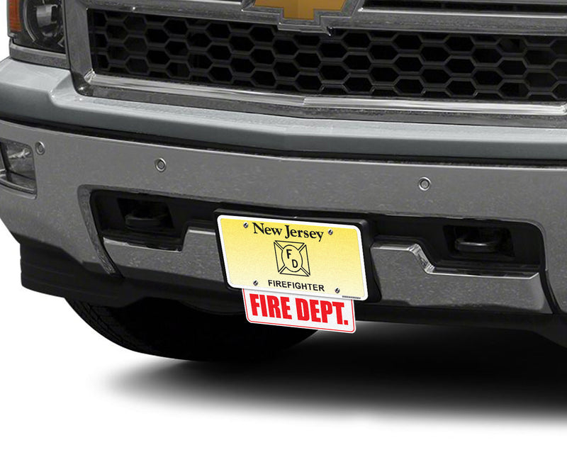 Reflective Fire Dept. License Plate Topper