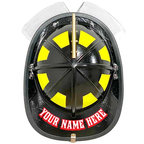 Reflective Curved Helmet Name - 3D Firehouse Font