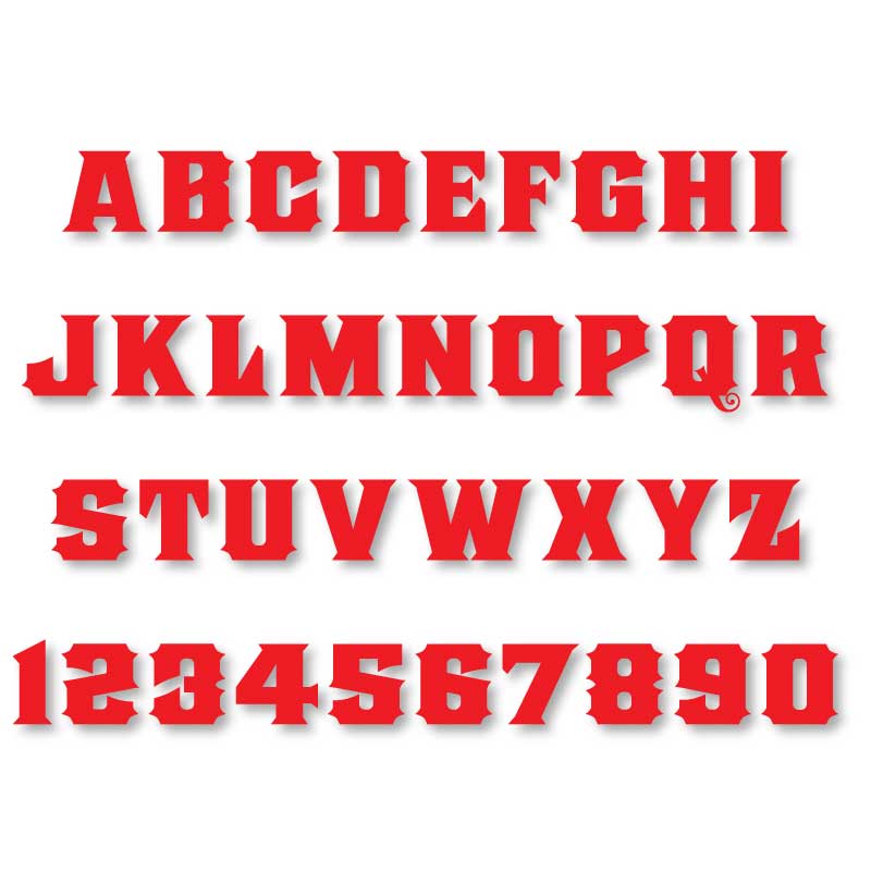 Reflective Letters & Numbers - Solid Old Stock Font