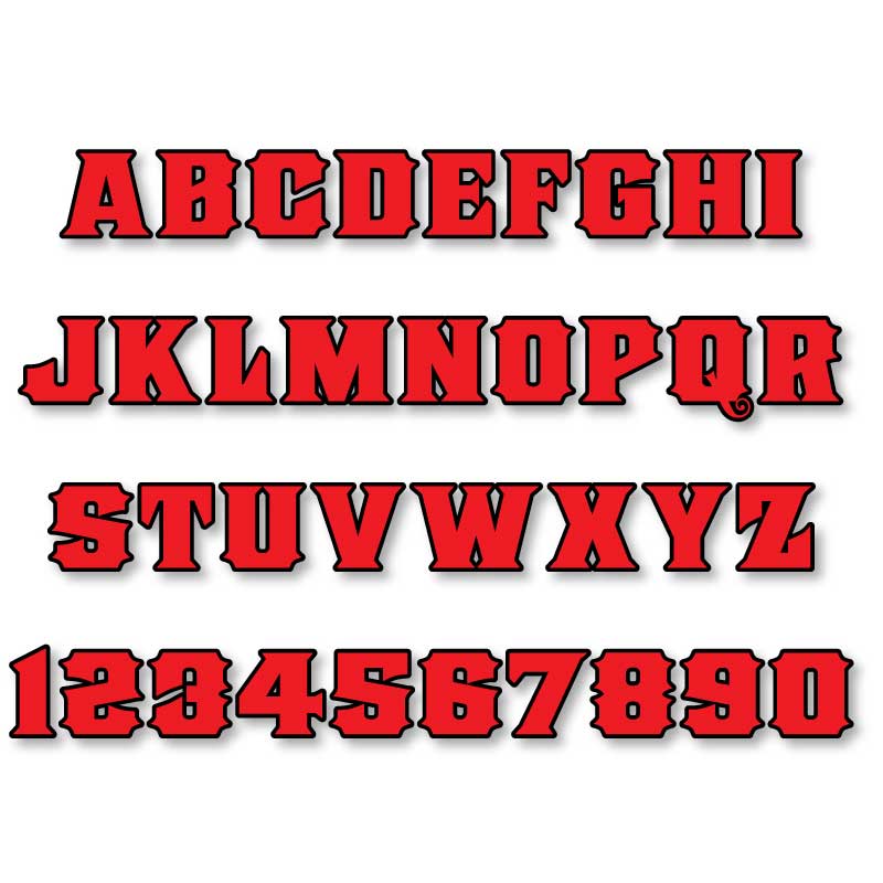 Reflective Letters & Numbers - Outlined Old Stock Font