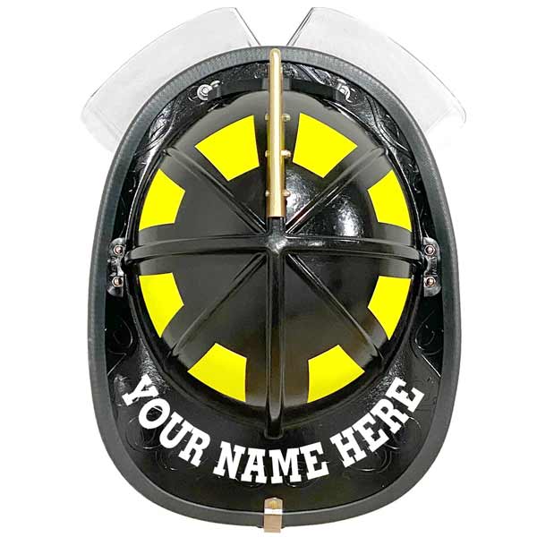 Reflective Curved Helmet Name - Slab Font