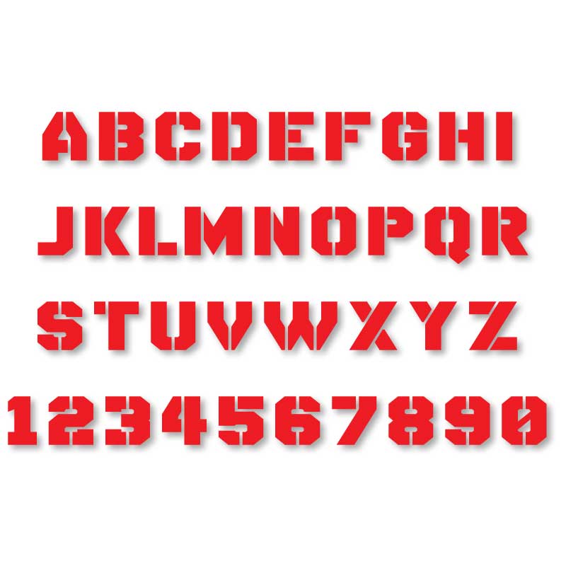 Reflective Letters & Numbers - Solid Stencil Font