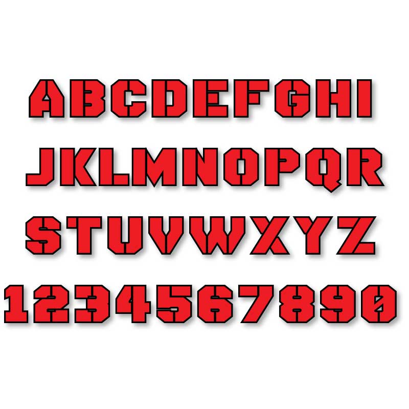 Reflective Letters & Numbers - Outlined Stencil Font