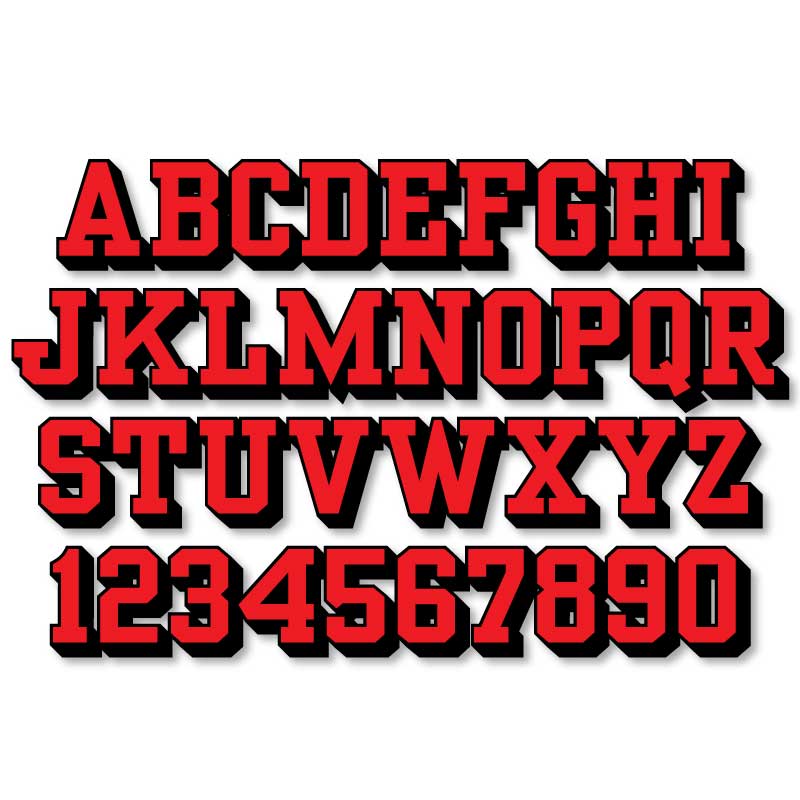 Reflective Letters & Numbers - 2 color 3D Yearbook Font