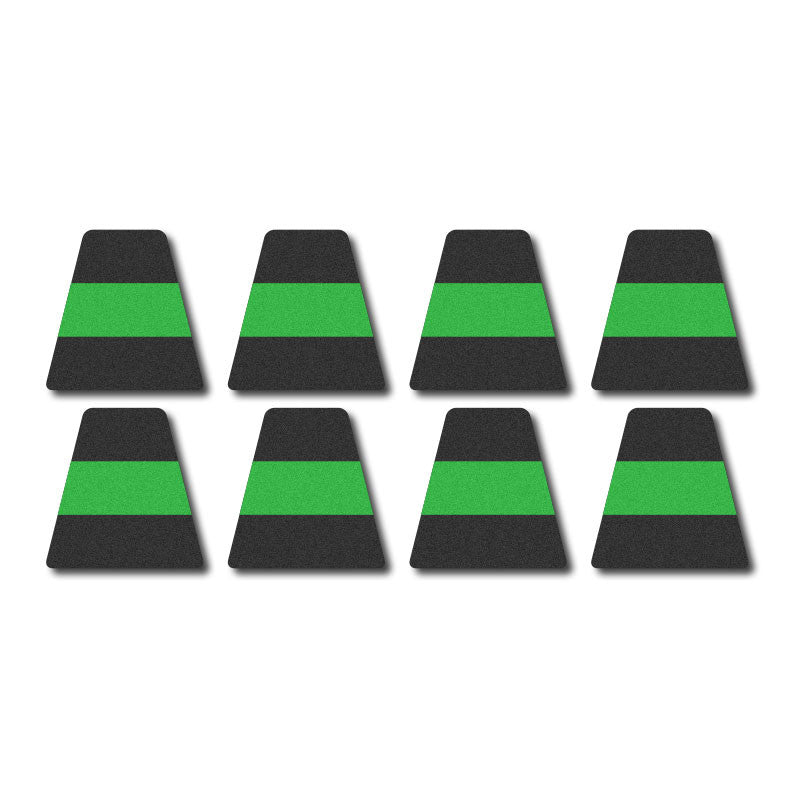Tetrahedron Set - Black w/ Green Stripe