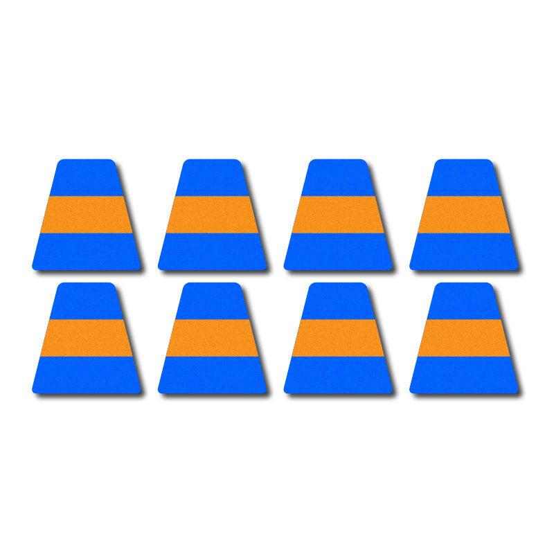 Tetrahedron Set - Blue w/ Orange Stripe
