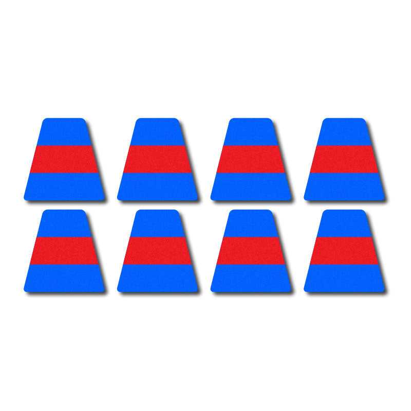 Tetrahedron Set - Blue w/ Red Stripe