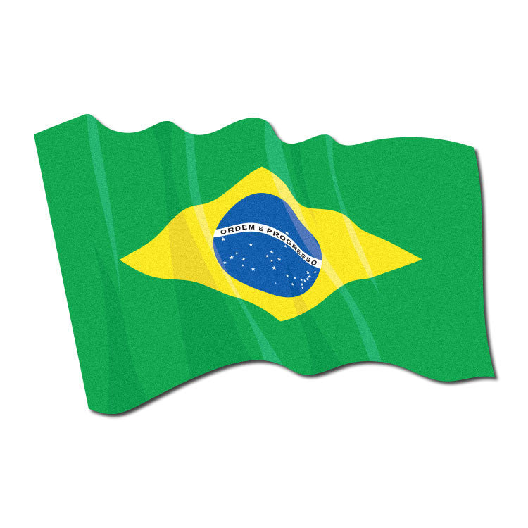 Reflective Waving Brazilian Flag Decal