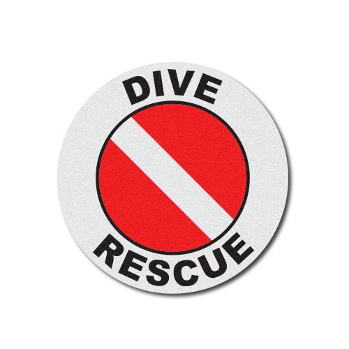 Round Helmet Front Decal - Dive Rescue