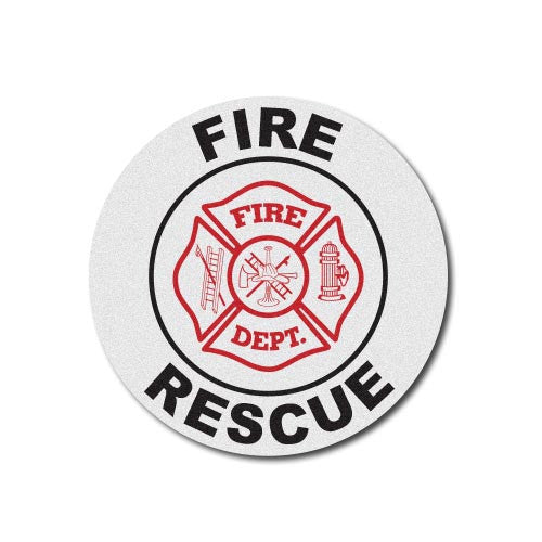 Round Helmet Front Decal - Fire Rescue